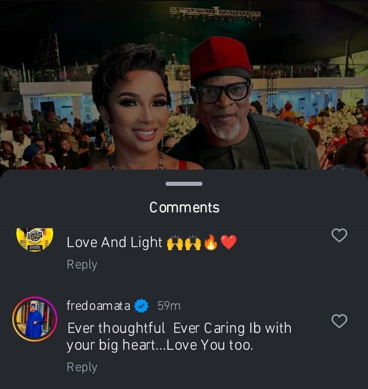 Fred Amata praised Ibinabo Fiberesima for her thoughtful heart