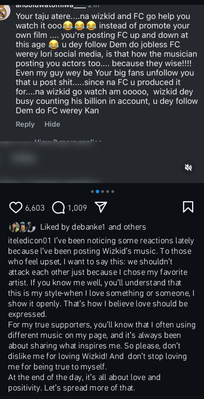 Itele addresses criticisms for supporting Wizkid